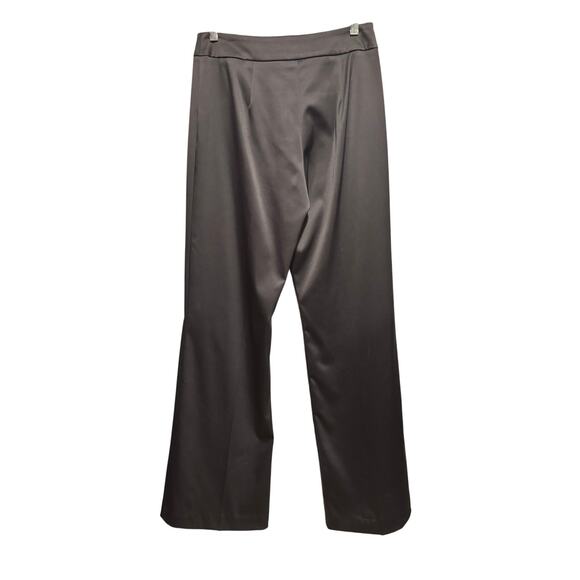 Cache LUXE Dark Gray Satin Lined Dress Pant Wide Leg Size 4/6 Flat Front $148 - Picture 9 of 9